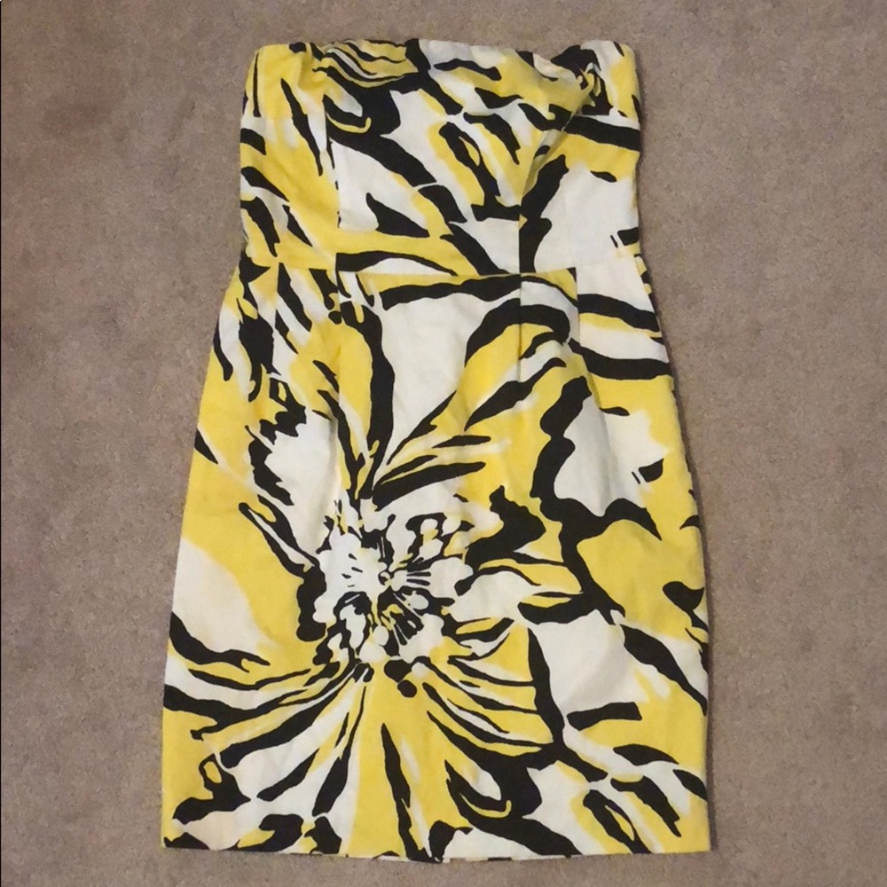 Strapless Express floral print dress